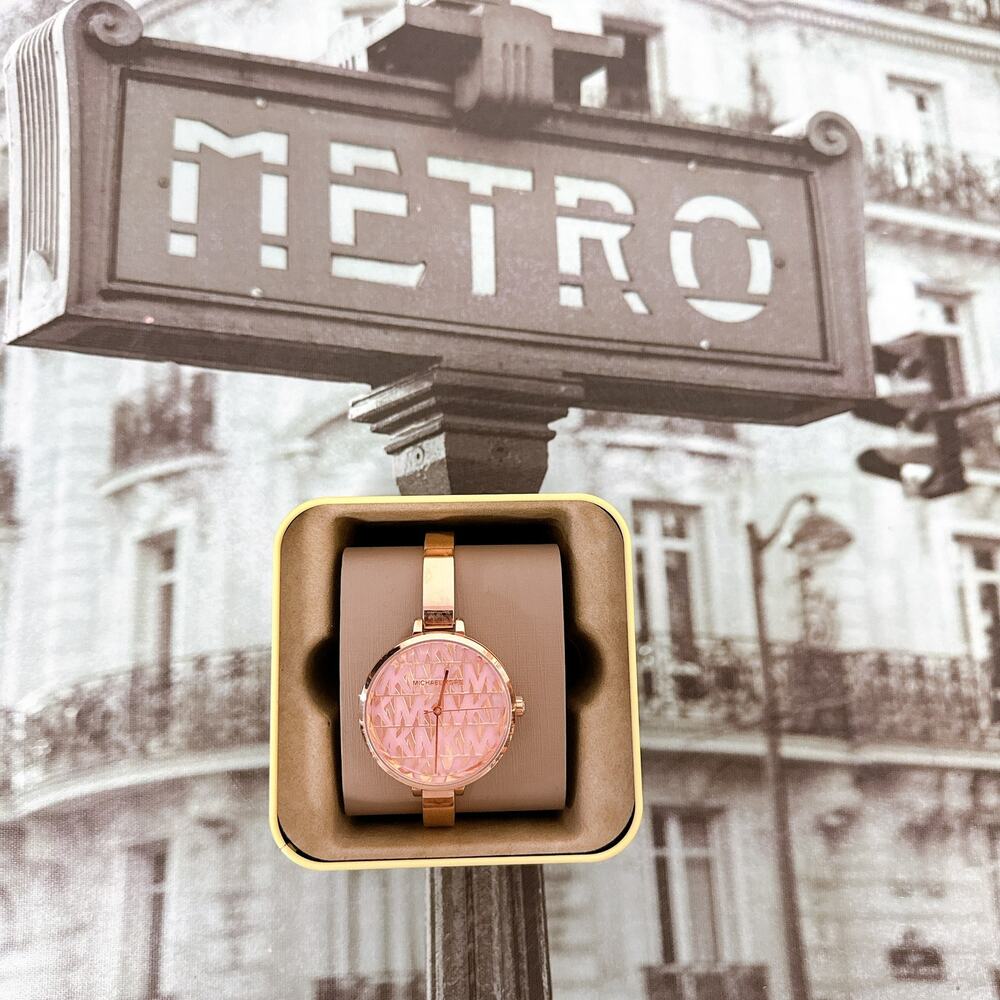 Michael Kors MK4679 Naia Rose Gold-Tone Logo Watch - Picture 2 of 6